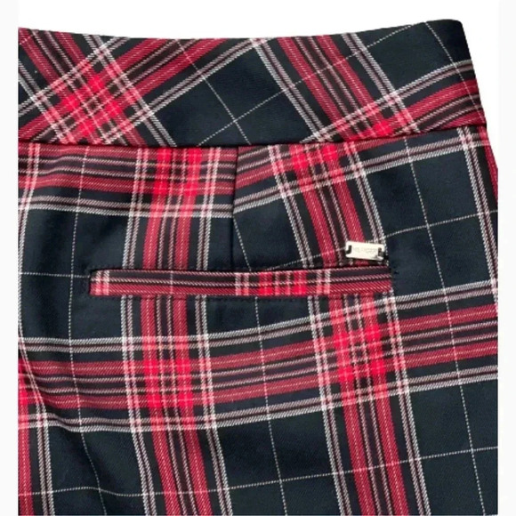 TOMMY HILFIGER PLAID PANTS ASHBY ANKLE CROPPED  RED  AND BLACK - Picture 7 of 12